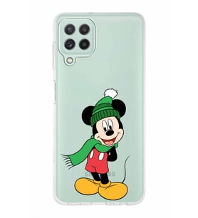 Samsung Galaxy A22  Kapak Mickey Mouse Tasarımlı Şeffaf Silikon Kılıf