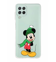 Samsung Galaxy A22  Kapak Mickey Mouse Tasarımlı Şeffaf Silikon Kılıf