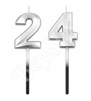 24 Rakam Mum Gümüş