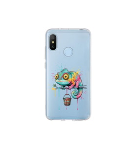 Xiaomi Mi A2 Lite ile Uyumlu Splash Bukalemun Tasarımlı Şeffaf Silikon Kılıf