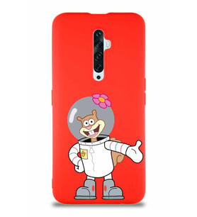 Oppo Reno 2Z Soft Premier Kapak Sandy Tasarımlı Silikon Kılıf - Kırmızı (Şeffaf)