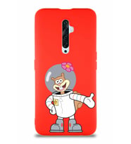 Oppo Reno 2Z Soft Premier Kapak Sandy Tasarımlı Silikon Kılıf - Kırmızı (Şeffaf)