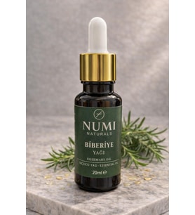 NUMI Naturals Biberiye Yağı 20 ml – Saf Uçucu Biberiye Yağı – Saç Bakım Yağı, Aromaterapi ve Masaj Yağı