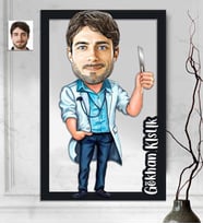 Kişiye Özel 3D  Ahşap Tablo Cerrah Doktor Erkek 30x40 -4