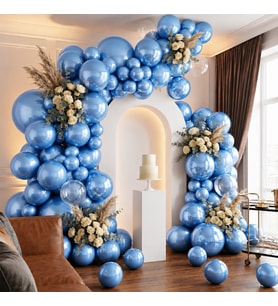 Mavi Renk Lateks Metalik Balon (30 cm) - 100 Adet