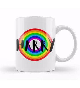 PRINCE HARRY  Retro Rainbow Style Kupa Bardak Porselen