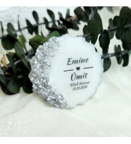 30 Adet Söz Nişan Nikah Şekeri Hediyelik Magnet Taşlı Epoksi Magnet-