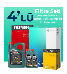 Filtron Peugeot Expert 1.5 Dizel Filtre Bakım Seti Castrol Motor Yağlı (2017-2025) 4 Lü