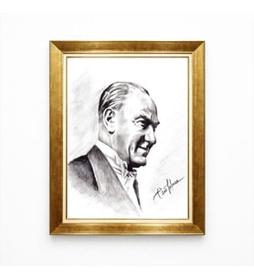 Tablore Atatürk Karakalem Çizim Tablo