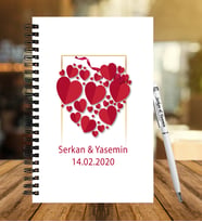 Sevgililer Gününe Özel  Ahşap Defter Kalem Hediye Seti 35
