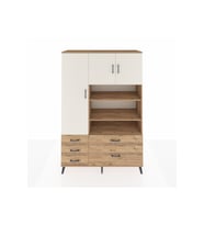 Hyperion Dolap 9 Raflı 5 Çekmeceli 3 Kapaklı 132x44x195 Çam-Aytaşı/Çam