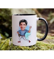 Bk Gift Kişiye Özel Beyzbol Karikatürlü Siyah Kupa Bardak-15, Sevgiliye Hediye, Arkadaşa Hediye