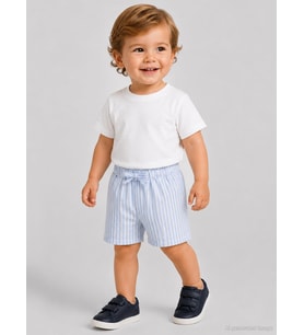 Civil Baby Çizgili 6-18 Ay Şort - Mavi