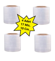Palet Dilimli Streç 10 CM 17 Mic.  400Gr / 300mt. Şeffaf 4 Adet