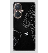 Vivo Y27 Kılıf Desenli Silikon Platinium Series Black Plane 1868