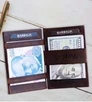 BK Gift Kişiye Özel Hakiki Deri Unisex Sihirbaz Kahverengi Kartlık Cüzdan