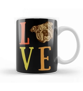 Love Dog Dog Lover I Love Pug Kupa Bardak Porselen
