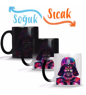 Darth Vader Paint Sihirli Kupa Bardak Porselen