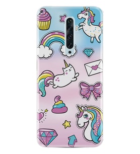 Oppo Reno 2Z 4 Lite 4 Pro 5 6 7 A31 Kılıf Desemli Silikon Unicorn Mektup 1800