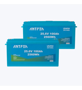 Antfea 25.6V 100Ah ABS Lityum Akü Akıllı Ekran LiFePo4  2 Adet