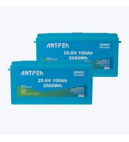 Antfea 25.6V 100Ah ABS Lityum Akü Akıllı Ekran LiFePo4  2 Adet