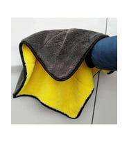 Mikrofiber Kurulama Bezi Çift Taraflı Kalın Temizlik Bezi 30x60 Sarı Gri Bez (Beyaz)