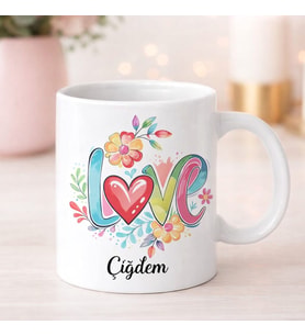 Kişiye Özel Love Kupa Bardak (Beyaz)