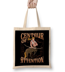 Centaur of Attention Pun Greek Mythology Fantasy Bez Çanta Uzun Saplı