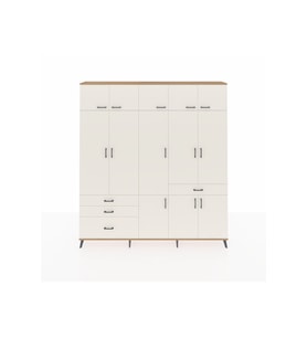Arges Gardrop 8 Raflı 4 Çekmeceli 3 Askılı 220x30x243 Çam-Aytaşı