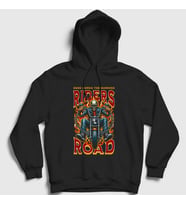 Presmono Unisex Siyah Burning Riders Road Motorsiklet Chopper Kapüşonlu Sweatshirt 446521tt