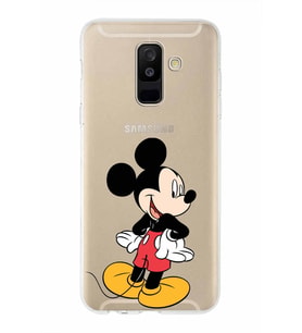 Samsung Galaxy A6 Plus (2018)  Kapak Mickey Mouse Tasarımlı Şeffaf Silikon Kılıf