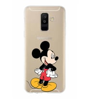 Samsung Galaxy A6 Plus (2018)  Kapak Mickey Mouse Tasarımlı Şeffaf Silikon Kılıf