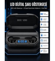 Rgb Işıklı Çift Mikrofonlu Siyah Profesyonel Oyuncu Kulaklığı Kablosuz Kulakiçi