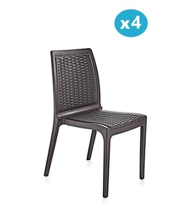 Omnipazar SY-2523 Rattan Bahçe Sandalye 4'lü Set