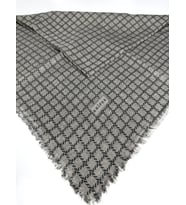 Desenli Flamalı Keten Eşarp- 06112 (Füme)