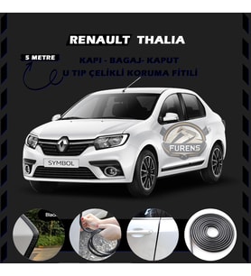 Symbol Thalia Oto Araç Kapı Koruma Fitili 5metre Parlak Siyah Renk