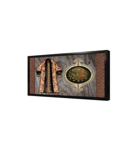 Osmanlı Arması ve Kaftan 1 Çerçeveli Mdf Tablo