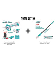 Total Set-10 (TOTAL LI-ION AKÜLÜ 16V BUDAMA MAKASI+TOTAL 16V AKÜLÜ BUDAMA MAKASI TELESKOPİK SAPI)