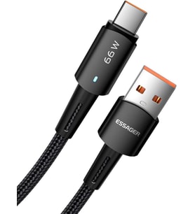 Premıum Örgü Kopmaz Kablo 1Metre 6A 66W USB To Type-C Şarj Kablosu Data Kablosu Akım Koruma