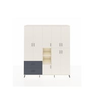 Hyperion Dolap 12 Raflı 2 Çekmeceli Tek Askılı 220x44x243 Aytaşı-Aytaşı/Antrasit
