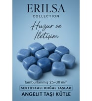 Sertifikalı Doğal Angelit Taşı Kütle 25-30 mm - Tamburlanmış Huzur ve İletişim Melek Taşı (Çok Renkli)