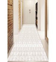 Dijital Baskılı Kaymaz Taban Yıkanabilir Modern Yolluk Ve Koridor Halısı NDU-HT-726 (Krem)