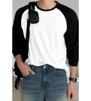 Erkek Reglan Kol Uzun Kollu Basic Tişört Süprem %100 Cotton Bisiklet Yaka Rahat Kalıp