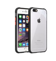 KNY Apple İphone 6-6S Kılıf Silikon Kenarlı Şeffaf Elden Kaymayan Kaff Silikon Siyah