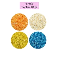 Kesme Cam Boncuk 2mm - 4 Renk - Toplam 80 Gram - BNC443