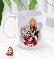 BK Gift Kişiye Özel İsimli Kadın Motorcu Karikatürlü Beyaz Kupa Bardak-2
