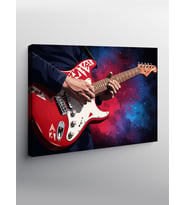 Kanvas Tablo Uzayda Elektro Gitar