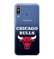 Samsung Galaxy M30 Kapak Chicago Bulls Tasarımlı Şeffaf Silikon Kılıf