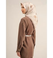 Armine Sura İpek Eşarp 9305 - 05 Vizon Karışık Desen