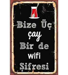 Çay Ve Kahve Temalı Retro Ahşap Poster